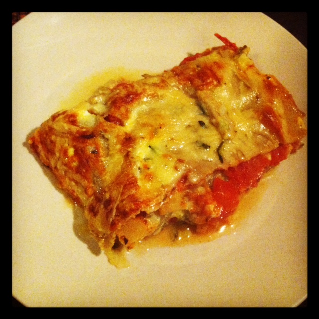 Courgette Lasagne with fresh Buckwheat pasta