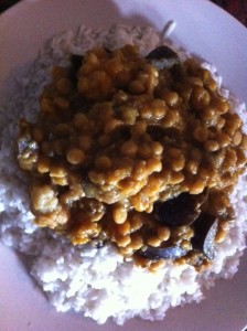 Dietitian UK: Aubergine and lentil Dhal