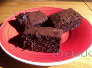 Dietitian UK: Heathier Chocolate and Prune Brownies