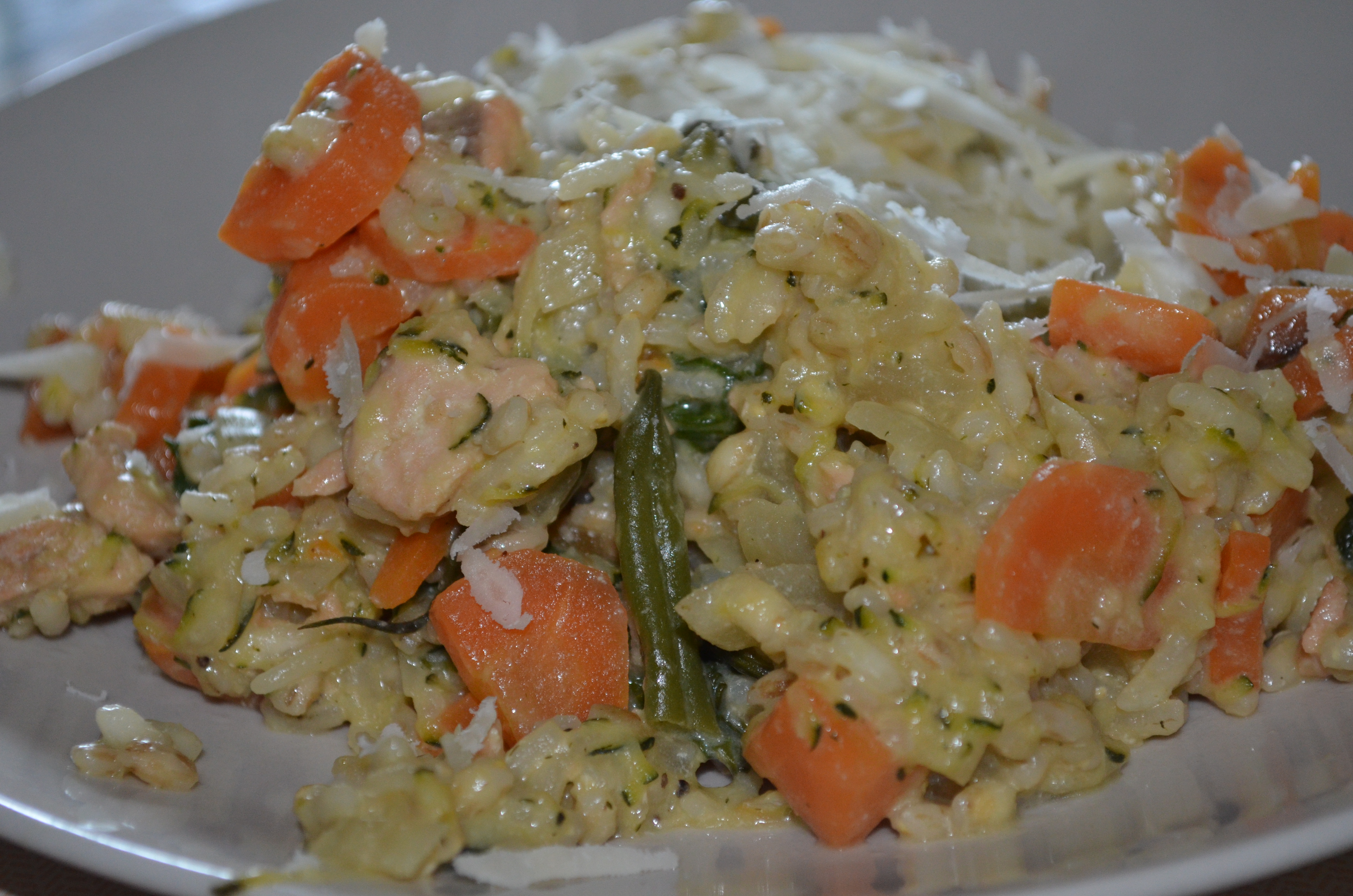 Salmon and Spring Vegetable Risotto.