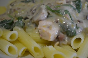 Dietitian UK: Creamy Salmon and Spinach Pasta 1 