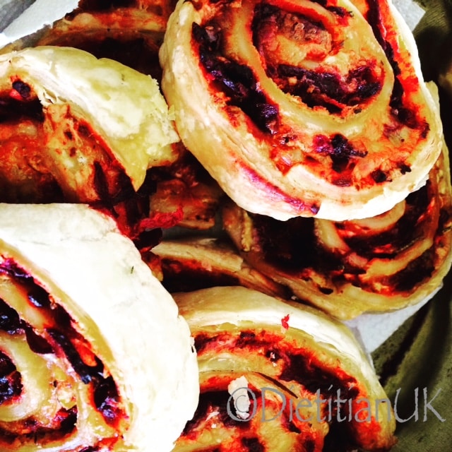 Dietitian UK: Beetroot, courgette and cheddar pesto  pinwheels