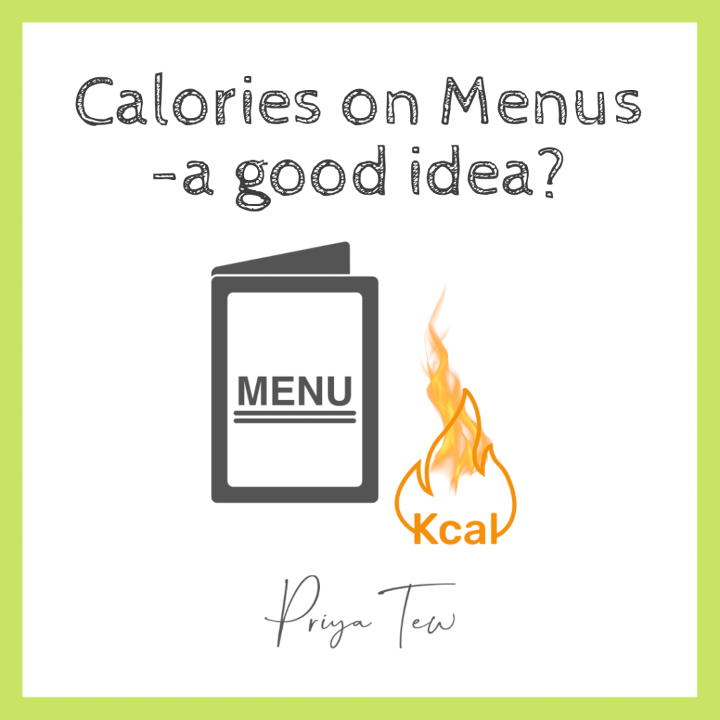calories on menus - a good idea?