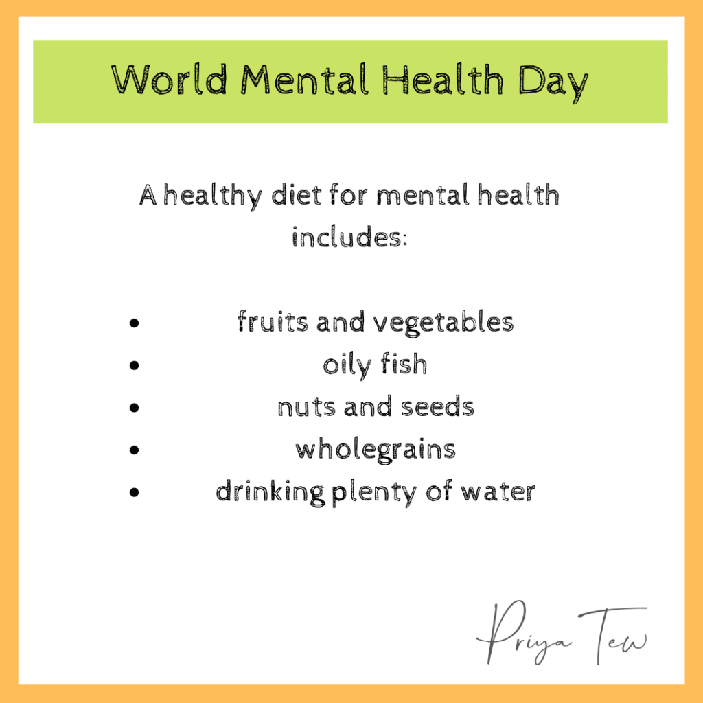 World Mental Health Day - food and mood, healthy diet
