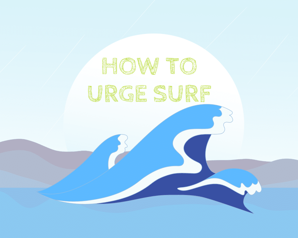 Picture of a wave and text : how to urge surf