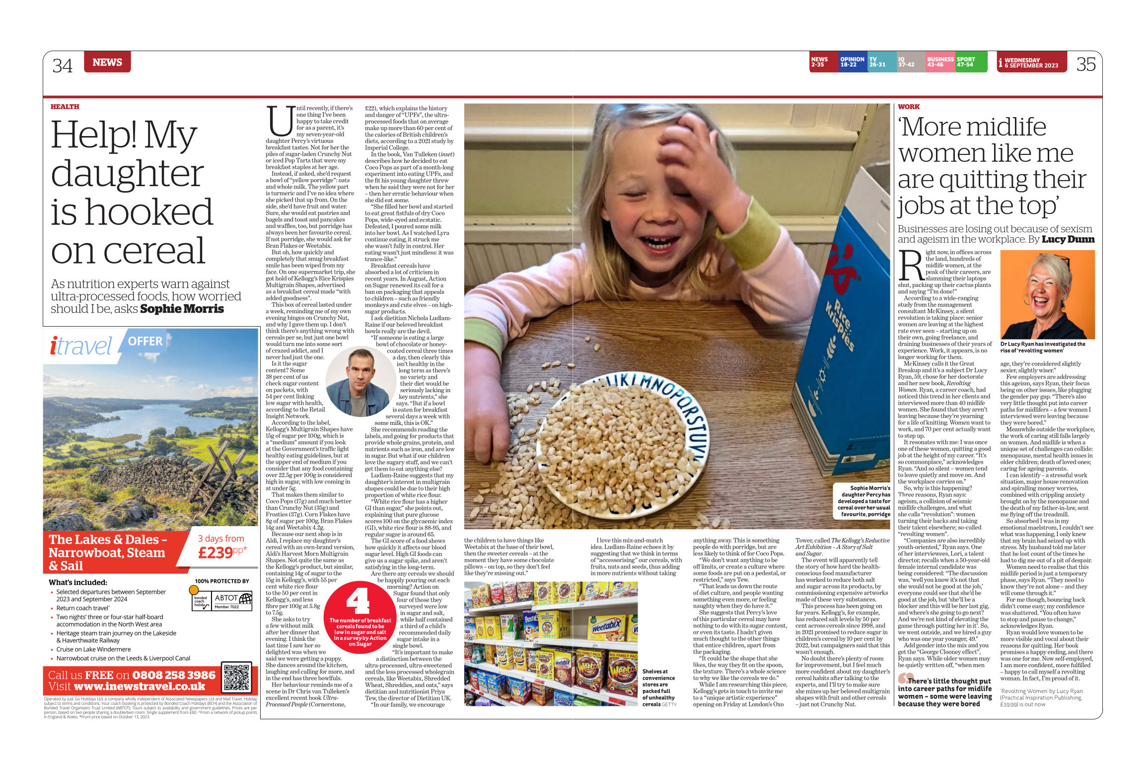Article on cereal in the I paper