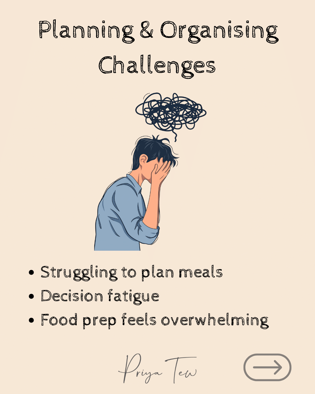 ADHD and eating disorders: planning and organising challenges - struggling to plan meals, decision fatigue, food prep feels overwhelming